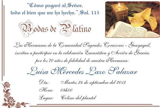 Invitación Bodas Luisa Mercedes